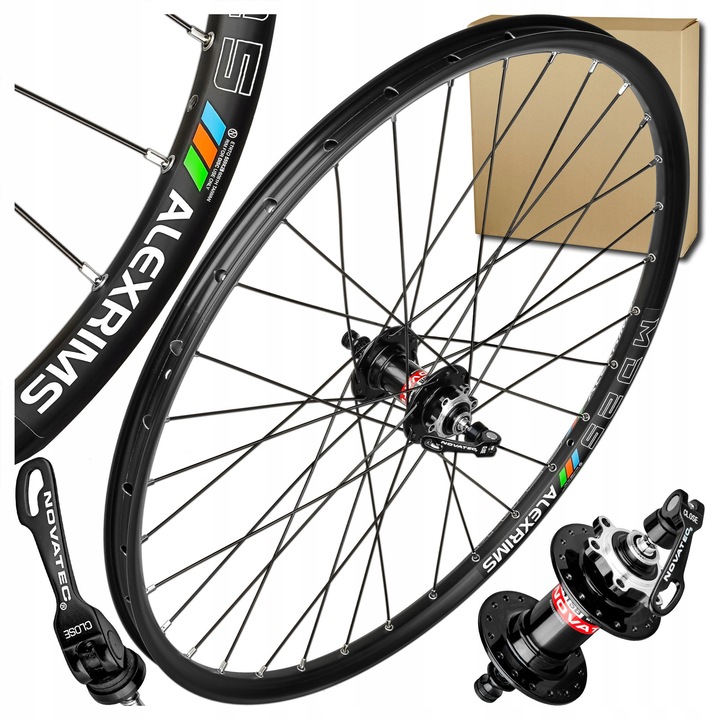 Комплект колело за велосипед Alexrims 29'', 622x25, безкамерно, с главина Novatec, 32 спици, за MTB и trail