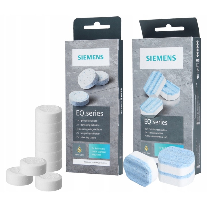 Set de tablete de curatare si demineralizare Siemens TZ80001 TZ80002, universal, pentru espressoare