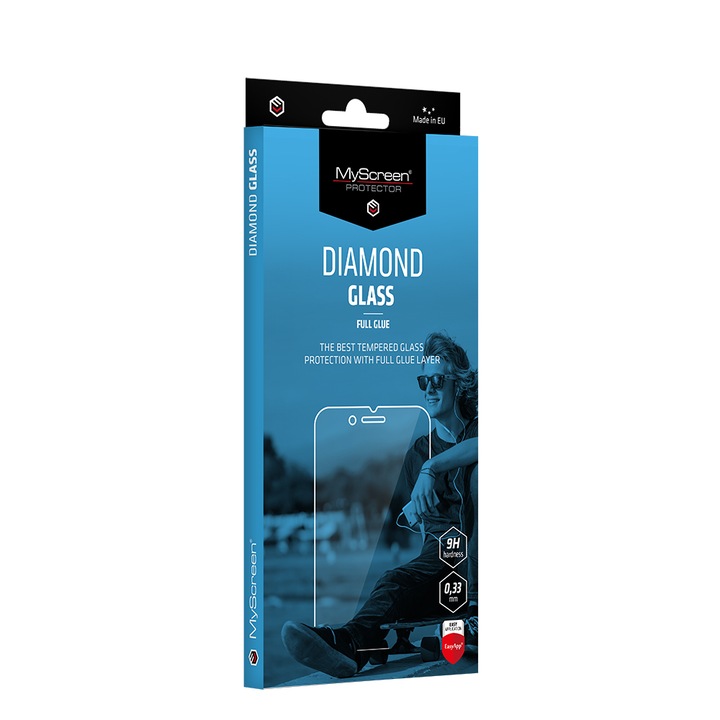 Sticla de protectie pentru iPhone 7/8/SE (2020) MyScreen Diamond Glass MD2826TG, 9H, full glue, 0,33 mm, transparent, 1 buc