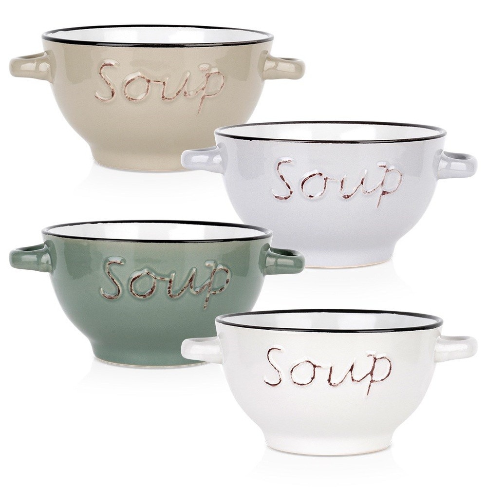 Siaki Collection Set de 4 boluri de ceramică x14x7 18x14x7,7cm, 600 ml