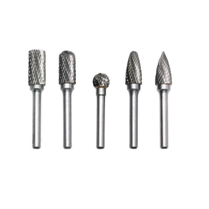 Trusa 5 Freze Biax de Carbura Mari din Otel Tungsten pentru Metal, Lemn si alte materiale, Tija Prindere 6 mm