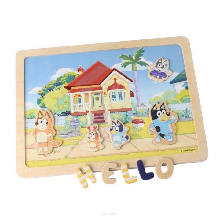 Bluey oktatókészlet, 70 darab, mágneses fa betűk, többszínű, gyermekeknek 3 éves kortól