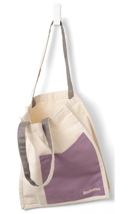 Női táska IF, Bookaroo modell, pamut, 39x30x8cm, színes zsebbel