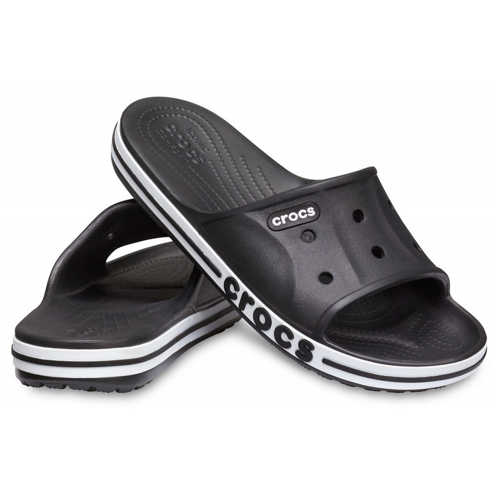 Чехли Crocs Bayaband Slide, черно/бяло, PEVA Croslite, за жени