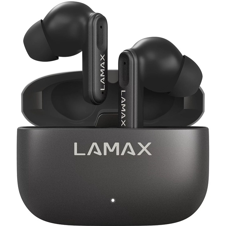 Casti Bluetooth Lamax SteelClips1 ANC, in-ear, negru, pentru adulti