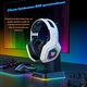 Геймърски слушалки OnXsmart B100 Безжични и с кабел, Bluetooth 5.3, 7.1 съраунд звук, RGB осветление, Бели