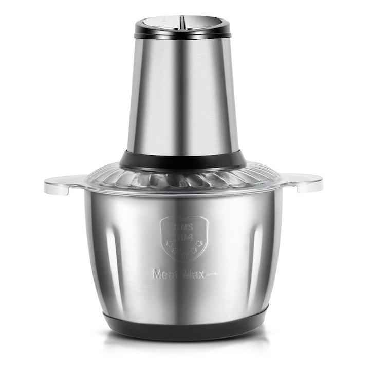 Blender multifunctional, 1000W, 220V, capacitate mare de 3L, lama rotativa de mare viteza, usor de curatat, potrivit pentru carne, legume si fructe, 18x32cm, argintiu