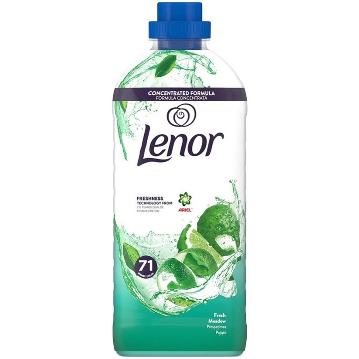Lenor Balsam Rufe 1491ml Fresh Meadow 71 Spalari, ingrijire delicata a tesaturilor, protectie impotriva uzurii, protectie impotriva calcarului, alergeni redusi, tehnologie anti-miros