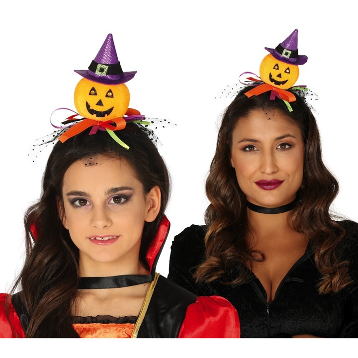 Palarie de petrecere, dovleac, vrajitoare, Guirca, dinte zambitor, universala, set 1 bucata