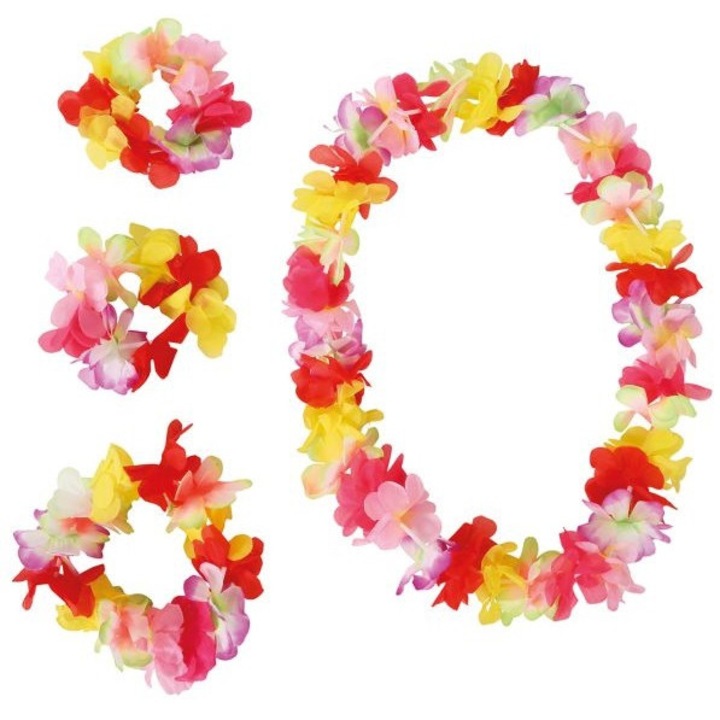 Set hawaiian, Guirca, colier, bratara, multicolor