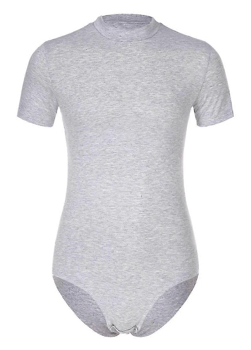 Férfi póló, szürke, pamut, rövid ujjú, gombos záródású