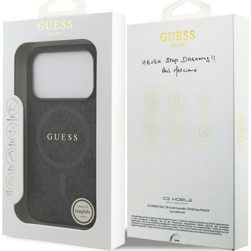 Husa, Guess Hardcase 4G Ring Classic Logo Magnet pentru iPhone 17 Pro, Negru