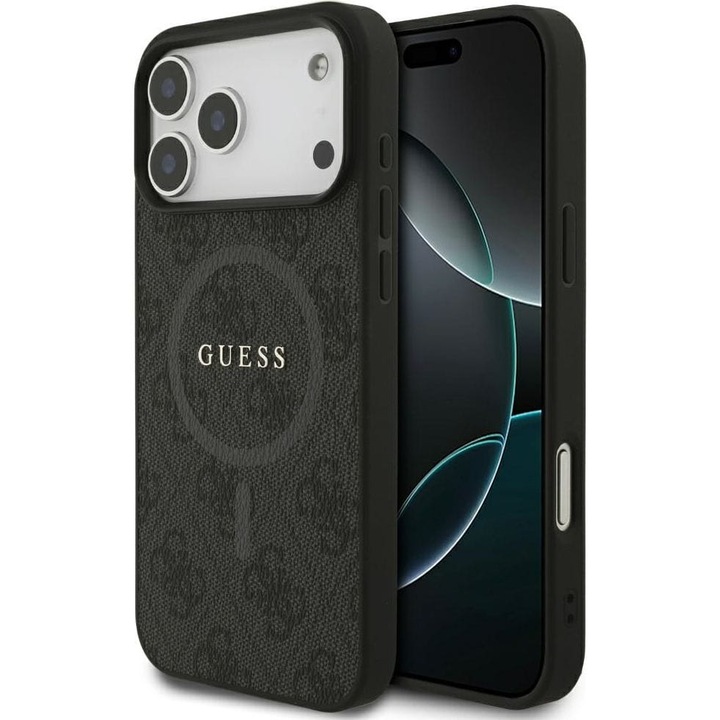 Husa, Guess Hardcase 4G Ring Classic Logo Magnet pentru iPhone 17 Pro Max, Negru