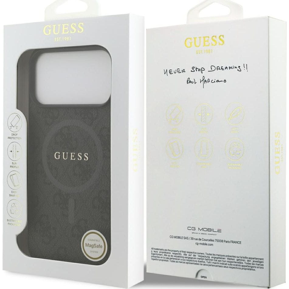 Husa, Guess Hardcase 4G Ring Classic Logo Magnet pentru iPhone 17 Pro Max, Negru
