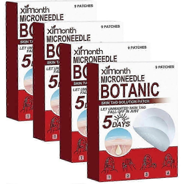 Plasturi pentru indepartarea leziunilor cutanate, 4 pachete, tehnologie cu microace, potrivite pentru toate tipurile de piele, fara durere, utilizare usoara