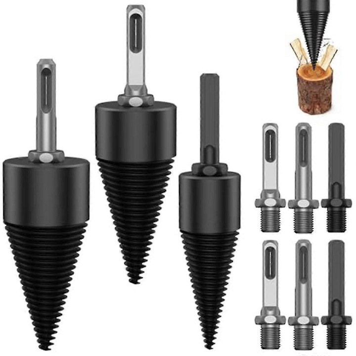 Set 12 Piese Separator Lemne, Cu 9 Burghie Grele pentru Gaurit, Design U, Utilizare Manuala/De Birou
