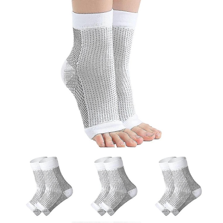 Set 3 perechi suporturi ortopedice pentru dureri de neuropatie, alb, S/M