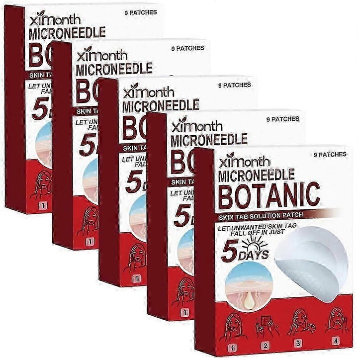 Plasturi pentru indepartarea leziunilor cutanate, Ximonth, 5 pachete, tehnologie cu microace, hipoalergenici, pentru toate tipurile de piele