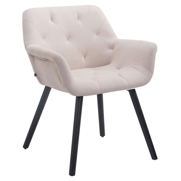 Scaun vizitator Cassidy din material textil negru bej