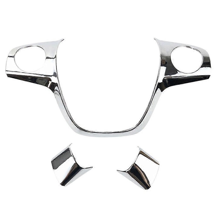 Decoratiune volan din fibra de carbon ABS pentru Ford Focus 3 Mk3, Kuga, C-max, set 3 piese, argintiu