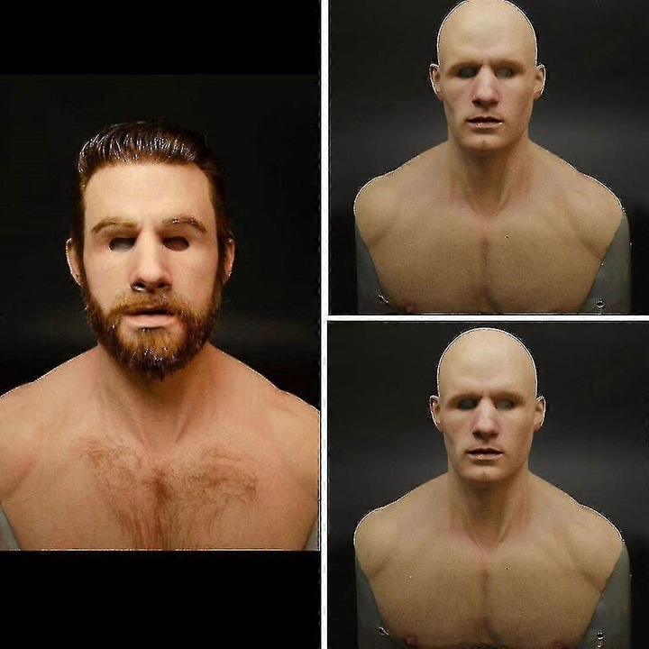 Masca de fata din latex realist pentru barbati, accesorii de carnaval, fara miros, confortabila