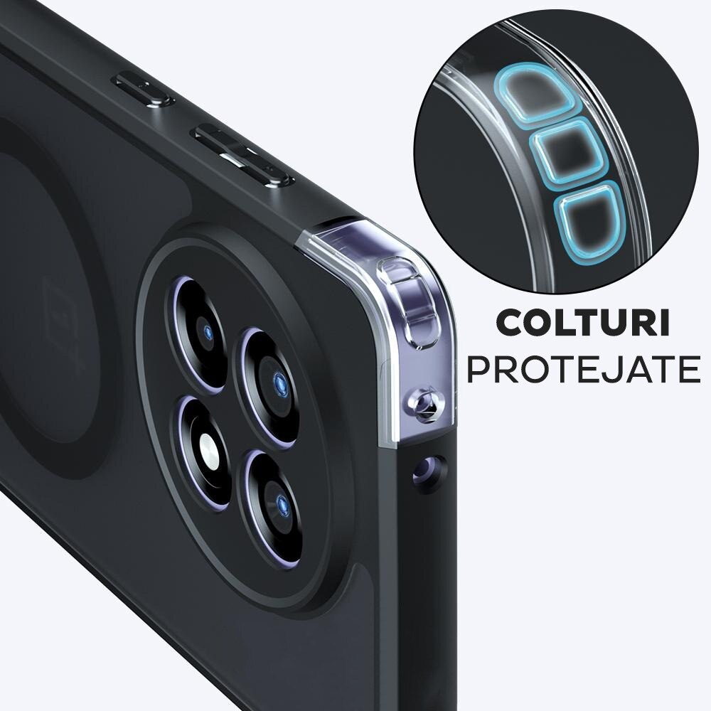 Husa pentru OnePlus 13R Daden® PureFrost MagSafe, Incarcare wireless, Protectie sporita, Anti-amprenta, Negru fumuriu