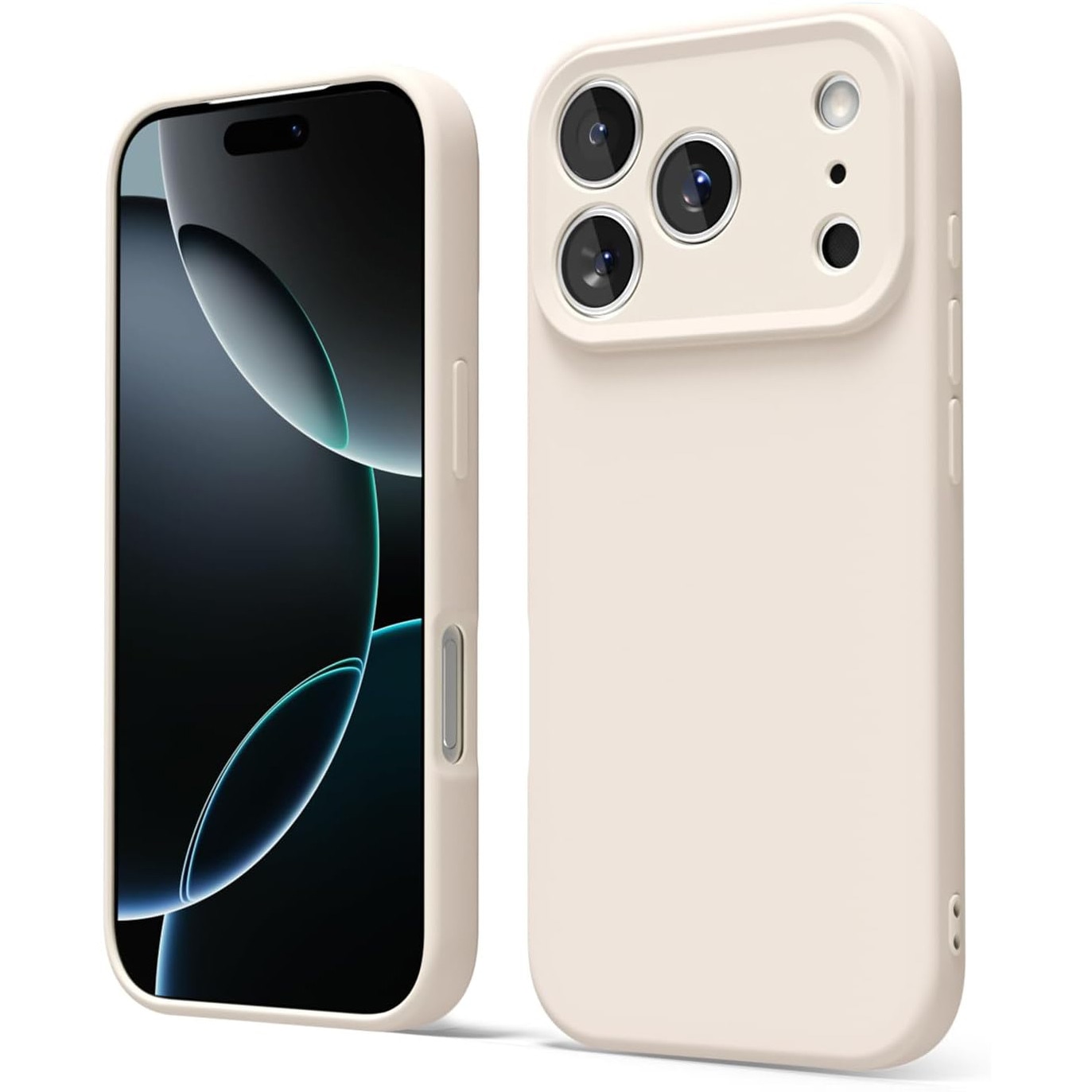 Husa pentru iPhone 17 Pro Max DaDen®, Ultra Slim, Silicon, Calitate Premium, Interior din microfibra, Crem
