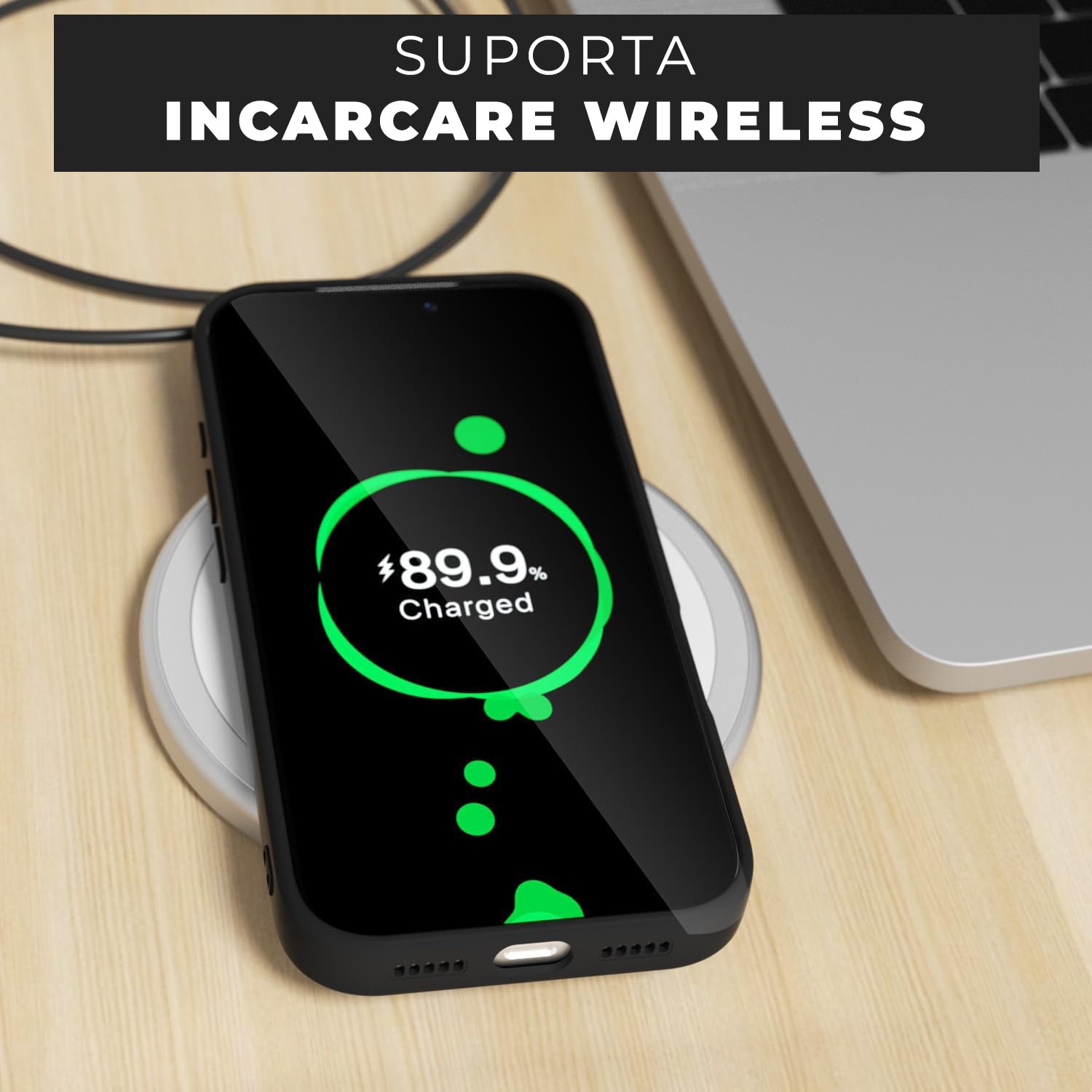 Husa pentru iPhone 17 Pro DaDen®, Ultra Slim, Silicon, Calitate Premium, Interior din microfibra, Negru