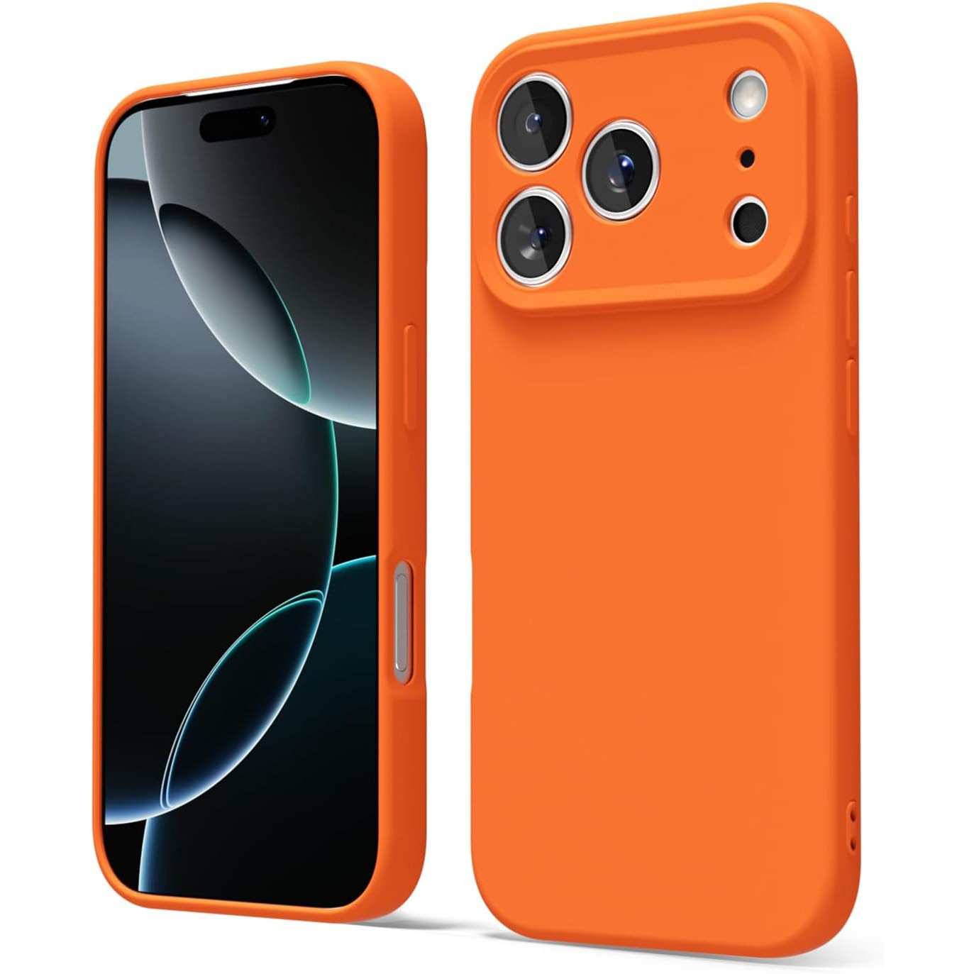 Husa pentru iPhone 17 Pro Max DaDen®, Ultra Slim, Silicon, Calitate Premium, Interior din microfibra, Portocaliu