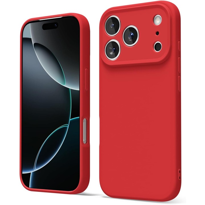 Husa pentru iPhone 17 Pro Max DaDen®, Ultra Slim, Silicon, Calitate Premium, Interior din microfibra, Rosu