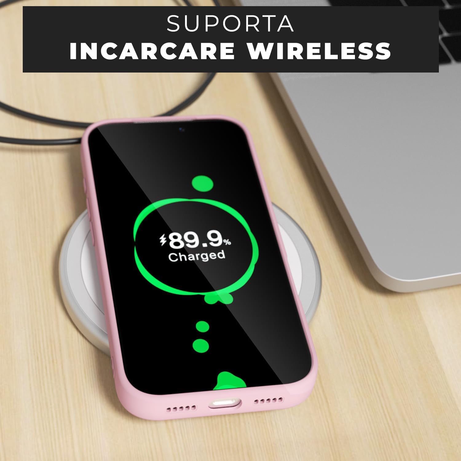 Husa pentru iPhone 17 Pro Max DaDen®, Ultra Slim, Silicon, Calitate Premium, Interior din microfibra, Roz