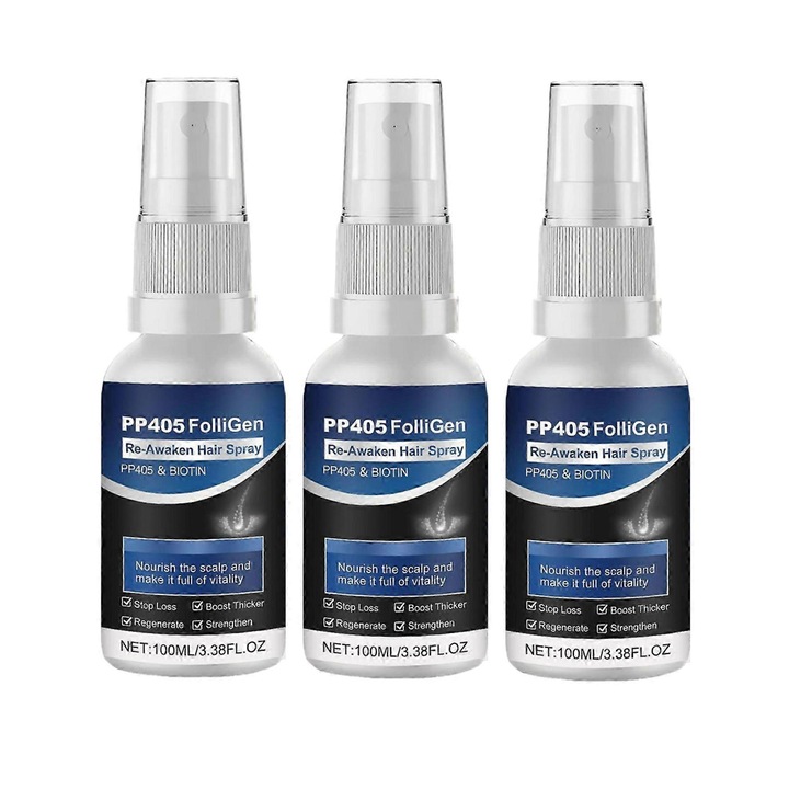Spray pentru cresterea parului PP405, 3 bucati, 100ml