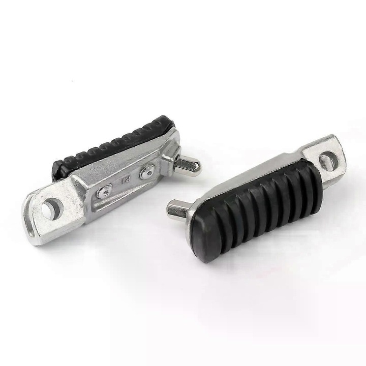 Első lábtartó pedál készlet Kawasaki EX250, ER-4F, ER-4N, ER-6F, ER-6N, KLE650, KLZ1000, ZG1400, ZR250, ZR400, ZR550, Z750, ZR750, ZR1100, ZRX1100, ZZR400, ZZR600, ZZR1100, ZZR1200, ZZR1400 számára, acél és gumi