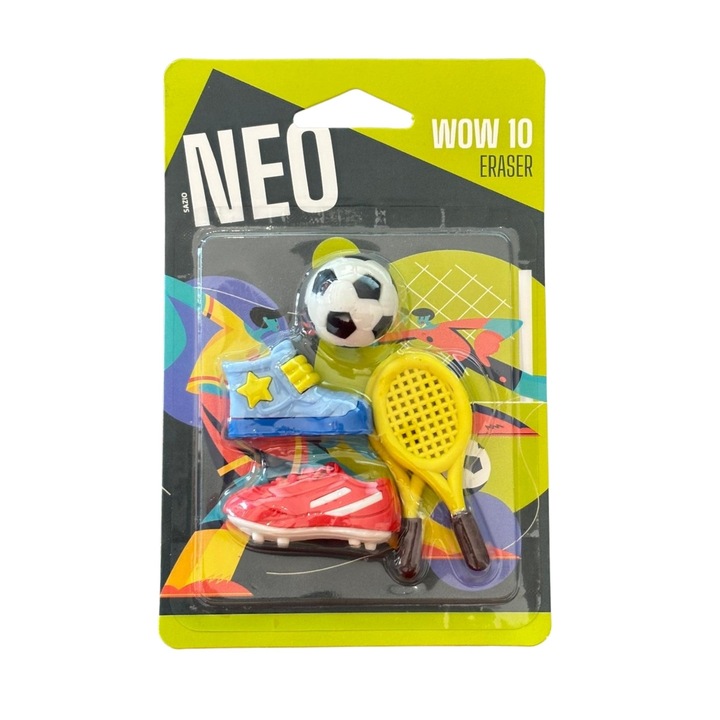 Radiera Sazio Neo ST104011, 4 buc./set, Motiv sport