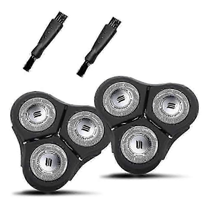 Комплект 2 сменяеми глави RQ11 за самобръсначки Philips Norelco, черно/сребристо, материал пластмаса/метал