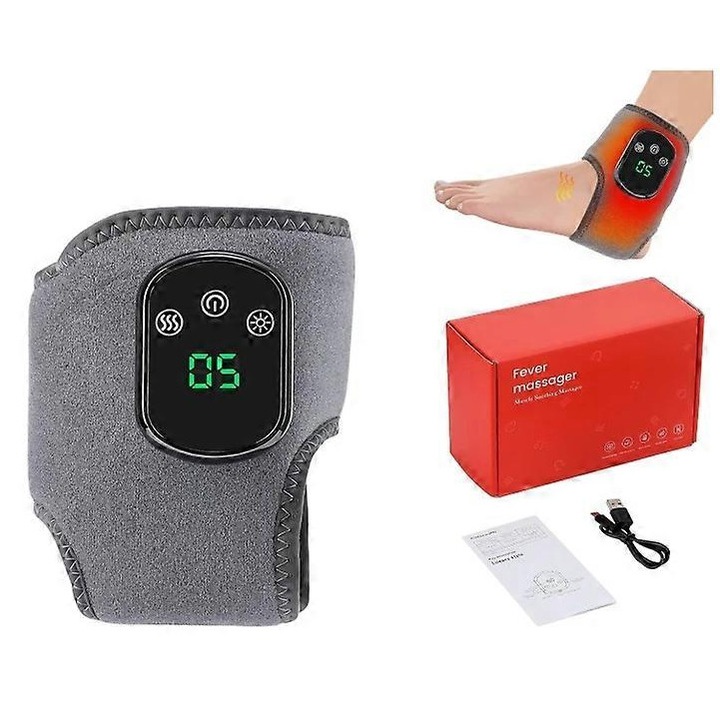 Bratara electrica de incalzire pentru glezna, model XBL-8688B, gri, 37.5x9x3cm