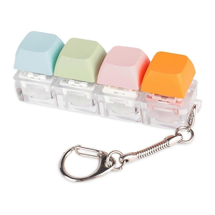 Jucarie interactiva pentru copii, clicker fidget cu 4 butoane, multicolor, portabil, 1x4cm