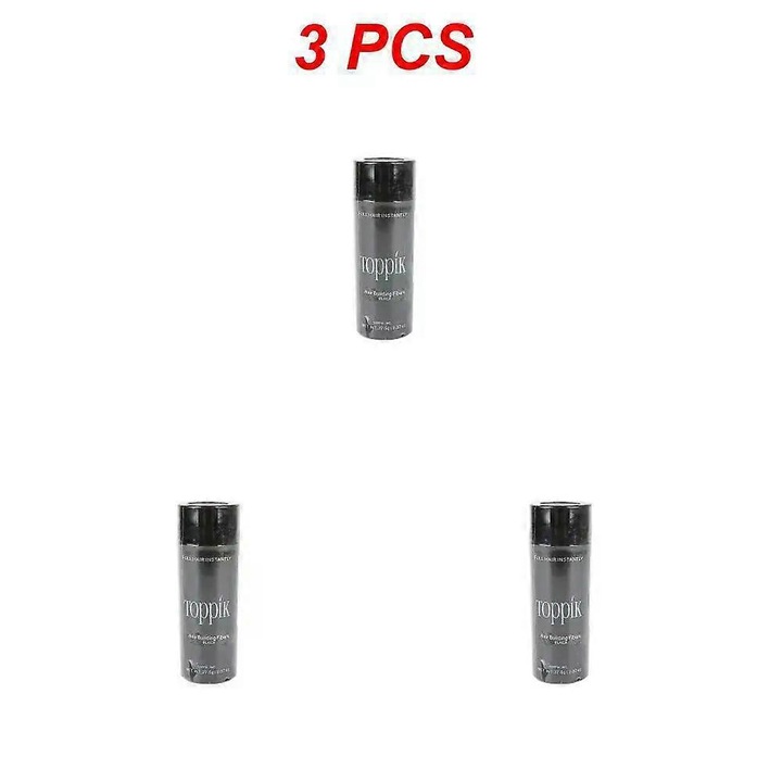 Hajnövesztést segítő kiegészítő szett, Toppik, hajrostok, szórófejes applikátor, fekete, 3 db