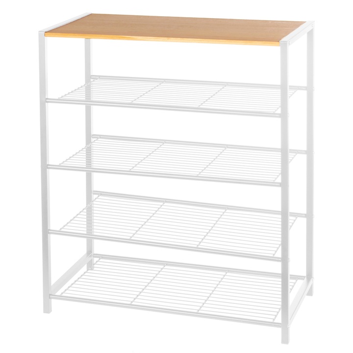 Cipőtartó állvány 5 szintes, Brunbeste, fehér, 80x30x73cm