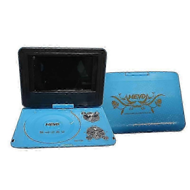 Преносим DVD/EVD плейър за възрастни, с функция TV, черен, с 16:9 LCD дисплей