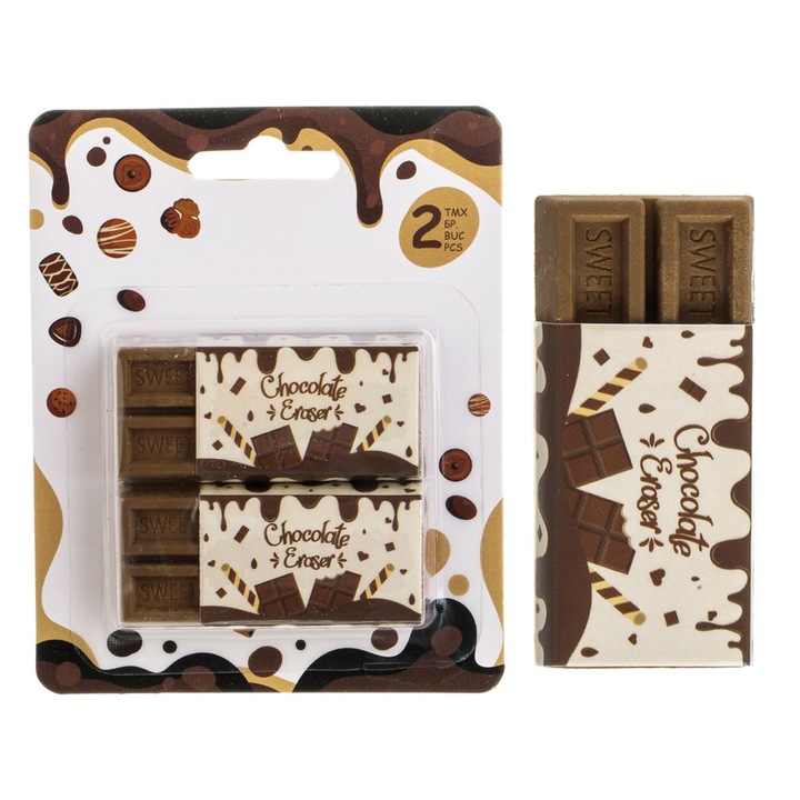 Radiera forma ciocolata 2bucm