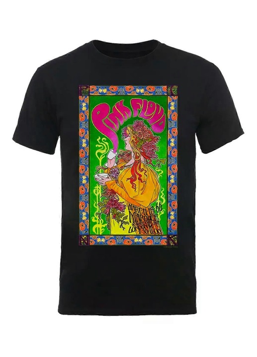 Férfi póló, Pink Floyd, professzionális nyomat, fekete, pamut