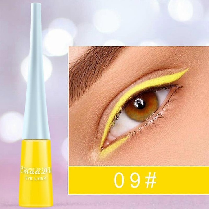 Creion de ochi waterproof, 17 culori, rezistent la estompare, uscare rapida, multicolor