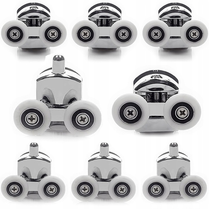 Set 8 role universale duble cromate pentru cabina de dus, 25 mm, Livorza®