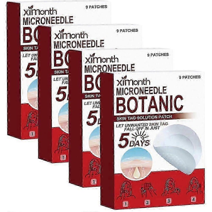 Plasturi pentru indepartarea leziunilor cutanate, 4 pachete, tehnologie cu microace, potrivite pentru toate tipurile de piele, utilizare usoara