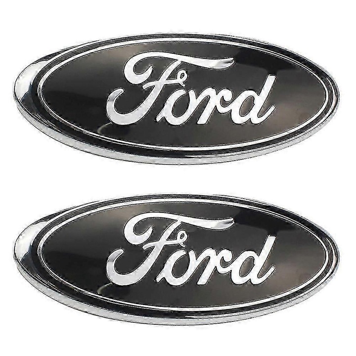 Set 2 embleme auto pentru Ford, 23x9cm, ABS+Aluminiu