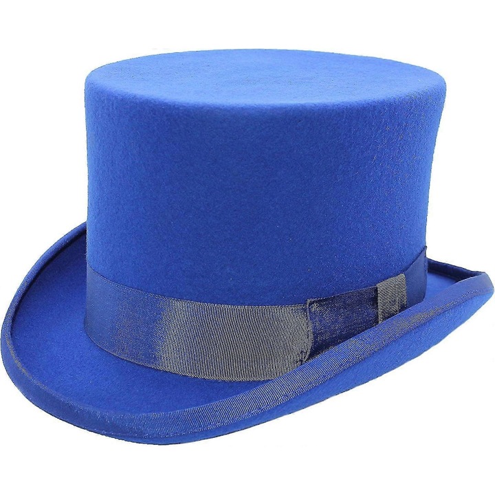 Caciula pentru barbati, Top Hat, satin, albastru, dimensiune unica (54-60cm)