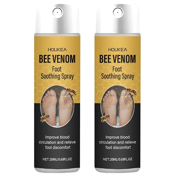 Lábspray méhméreggel, 2 db, 20 ml, természetes összetevők, hosszan tartó hatás, HOUKEA