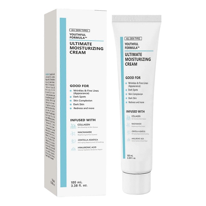 Хидратиращ крем против стареене за лице, 100мл, комплект от 1/2/3 броя, с колаген и хиалуронова киселина