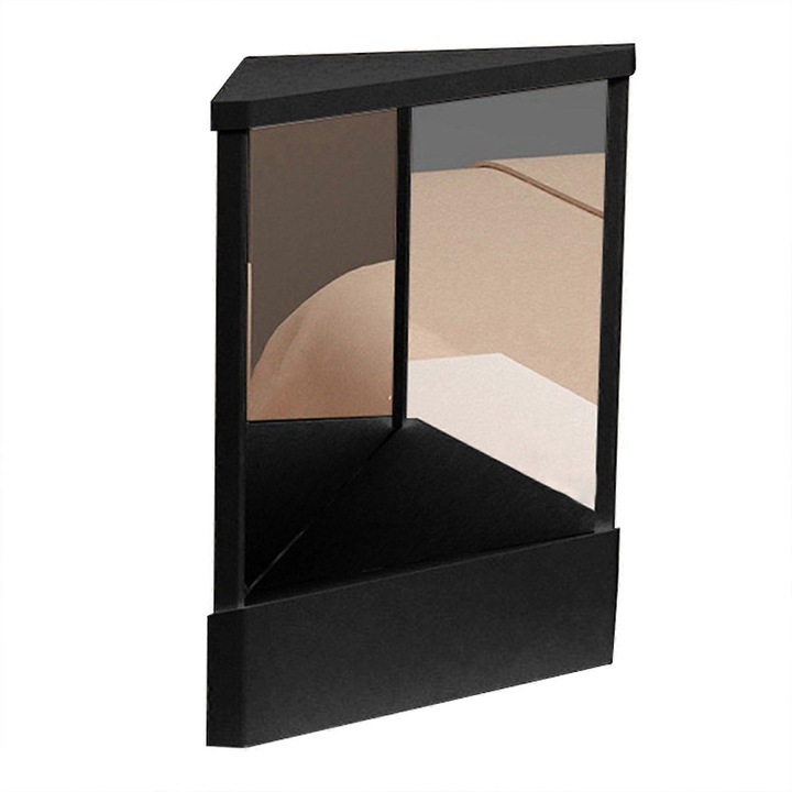 Oglinda cosmetica, mare, neagra, cu baza stabila, reflexie adevarata, set pentru femei